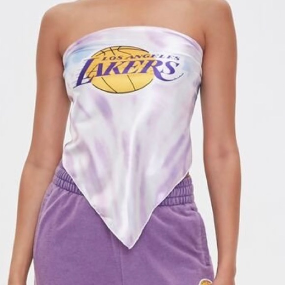 🌸 Clearance! 🌸 Lakers Bandana Back Tie Top One Size - Picture 1 of 5